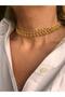Gold Knitted Choker Necklace - 8