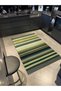 Green Mixed Color Straight Striped Patterned Woven Base Carpet 4216 - 3