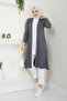 Women's Casual Cardigan with Pockets Anthracite - 3