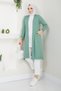 Women's Pocketed Loose Cardigan Mint Green - 2