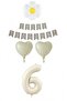 Cream Numeral Balloon Daisy Heart Foil Balloon Birthday Set Ornament - 4