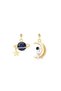 World Astronaut and Moon Detailed Double Earring Set