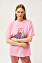Women's Pink Girl Printed Oversize T-Shirt TSH-19000799 - 3