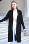 V-Neck Long Sleeve Ankle Elasticated Top with Roof Pocket Single Placket Midi Length Knitwear Seasonal Cardigan - 3
