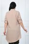 Women's Stone Color Soft Linen Large Size Tunic - 3