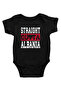 Albania Black Unisex Baby Bodysuit - Zıbın