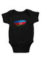 Azerbaijan - Azerbaijan Black Unisex Baby Bodysuit - Zıbın