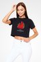 23 April National Sovereignty and Children's Day 
   Black Unisex Crop Top T-Shirt - 2