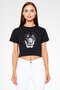 Black Lion Pattern Unisex Crop Top T-shirt