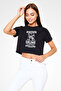 Drums Black Unisex Crop Top T-Shirt - 2