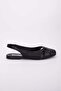 GENUINE LEATHER OPEN BACK BLACK SHOES - 2