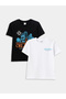 Crew Neck Printed Short Sleeve Boy's T-Shirt Pack of 2