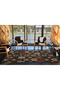 Dark Brown Themed Motif Ethnic Figure Patterned Fringed Vintage Decorative Carpet 3982 - 4