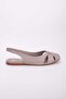 GENUINE LEATHER OPEN BACK GRAY SHOES - 2