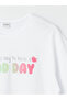 Girl - Crew Neck Printed Short Sleeve T-Shirt - 2