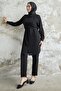Front Tie Double Set - Black