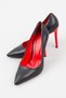 Women's Thin Heels Black Red Stiletto - 3