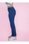 Women's Ribbed Wide Leg Lycra High Waist Trousers Leggings - 5