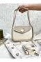 Women's Cream and Mink Chain Baguette Bag - 2