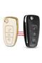 Ford Focus Mondeo Transit Compatible Nano Key Remote Case Cover Auto Keychain Leather Patterned White - 3