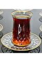 12 PIECES ODIN TEA SET WITH GLASS PLATE AND GOLD DETAIL