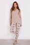 Ar2265-s Arnetta طقم قطبي منقوش مقاس S-xl بيج