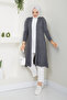 Women's Casual Cardigan with Pockets Anthracite - 4