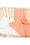 Baby Duvet Cover Set- Four Layer Muslin Blanket, Pillowcase, Elastic Sheet-Coral-Green Flowers - 4