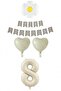 Cream Numeral Balloon Daisy Heart Foil Balloon Birthday Set Ornament - 4