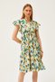 Women's Brush Green Double Breasted Collar Sleeve Detailed Knitted Dress ELB-19002089 - 3