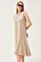 Women's Jewelled Skirt Split Crystal Knitted Dress ELB-19002106 - 3