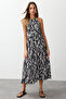 Siyah Animal Shift Shally Maxi Dokuma Elbise TWOSS24EL00872 - 4