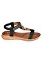 S258015209 Black Low-Sole Women's Sandals - 6