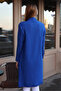 V-Neck Long Sleeve Ankle Elasticated Diamond Patterned Roof Pocket Single Plate Midi Length Knitwear Winter Cardigan - 2