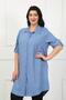 Women's Indigo Soft Linen Large Size Tunic