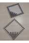 6 Pieces Beaded Pulley Handwork Square Showcase Salon Set/Handcrafted 6 Pieces/Handmade/Napkin Lace - 2