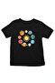 Solar System Planets Black Unisex Kids T-Shirt