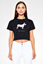 White Bull Terrier Black Unisex Crop Top T-Shirt T-Shirt