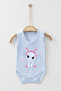 Crown Detailed Cute Elephant Printed Strap Snap-On Bodysuit