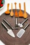 Wooden Ladle Spoon 5-Piece Serving Set & 5-Piece Metal Grater Peeler Corer Spatula Pizza Dough Cutter 10 Pieces - 6