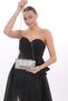 Platinum Color Laser Cut Stoned Women's Evening Dress Clutch Portfolio Wedding Engagement Henna Evening Bag - 5