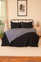 Single Cotton Duvet Cover Set with Elastic Sheets Gray Black