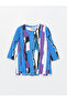 Crew Neck Printed Women's Blouse - 6