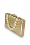 Gold Gold Gold Pearl Handle Wrinkled Patent Leather Evening Dress Night Wedding Engagement Henna Bag - 2