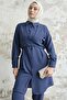 Front Tie Double Set - Navy Blue - 2