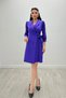 Atlas Fabric Pleated Jacket Dress - PURPLE - 4