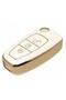 Ford Focus Mondeo Transit Compatible Nano Key Remote Case Cover Auto Keychain Leather Patterned White - 2