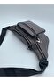 Unisex Gray Multi-Pocket Genuine Leather Freebag Waist Bag - 3