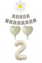 Cream Numeral Balloon Daisy Heart Foil Balloon Birthday Set Ornament