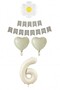 Cream Numeral Balloon Daisy Heart Foil Balloon Birthday Set Ornament